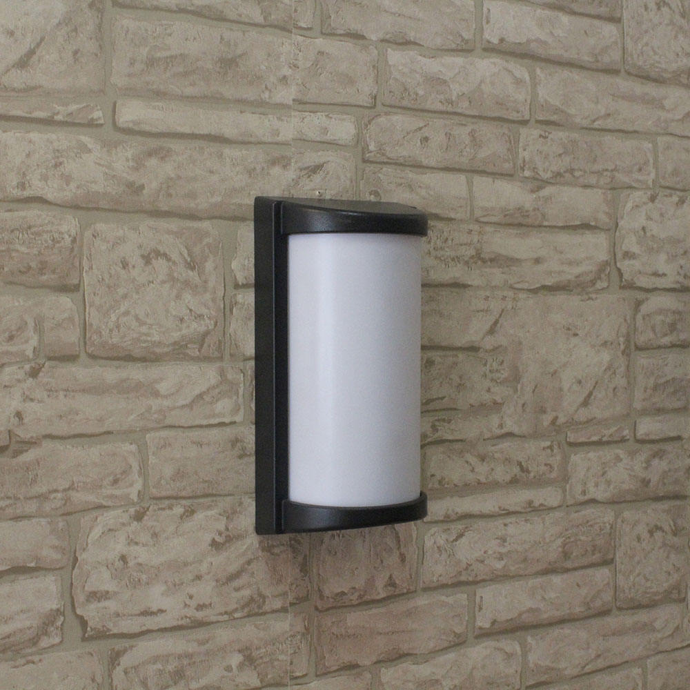 Applique murale extérieure cylindrique allongée moderne, cadre noir avec embouts incurvés, 2 tailles disponibles, noir, blanc, gris, HTD-EW4611 3