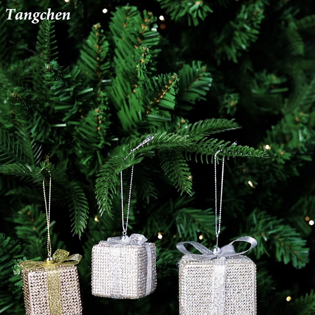 Custom OEM ODM Christmas Gift Box Ornaments Assorted Fabric Sequin Rhinestone Plush Felt Hanging Pendants Xmas Tree Decorations 1