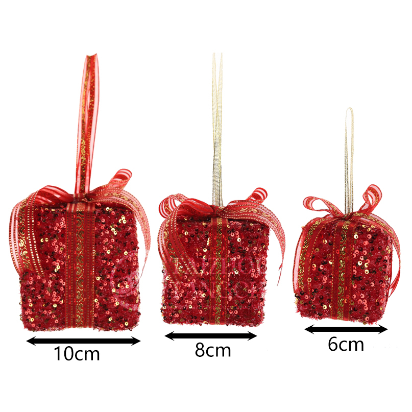 Custom OEM ODM Christmas Gift Box Ornaments Assorted Fabric Sequin Rhinestone Plush Felt Hanging Pendants Xmas Tree Decorations 7