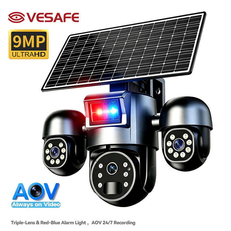 VESAFE Solar Camara Ubox Three Lenses 9MP IP PIR PTZ 2