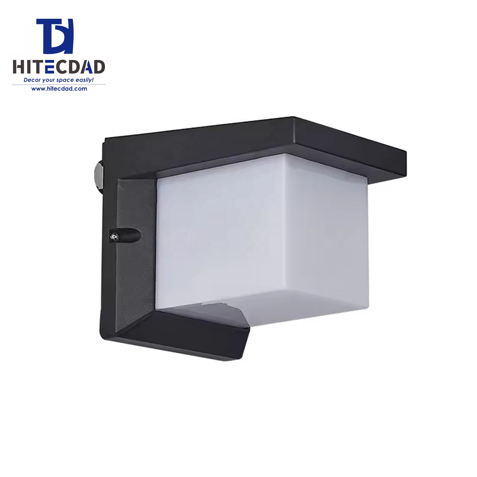 Applique murale extérieure carrée moderne, cadre noir avec panneau lumineux central, 6 W, lumière chaude 3000 K, étanchéité IP65, HTD-EW4438 2