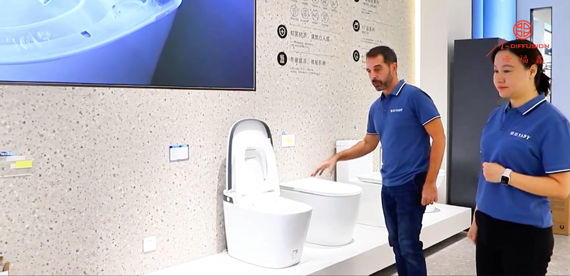 Toilettes en céramique A-diffusion | Ensemble sanitaire complet certifié mondial pour salle de bain
