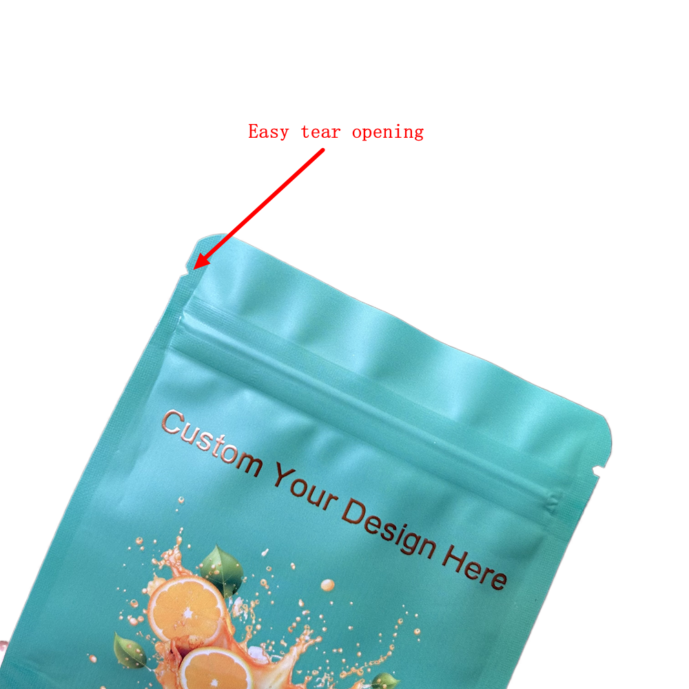 Food Aluminum Foil Stand Up Pouch Custom Print Resealable Zipper Plastic Packaging Bag 6