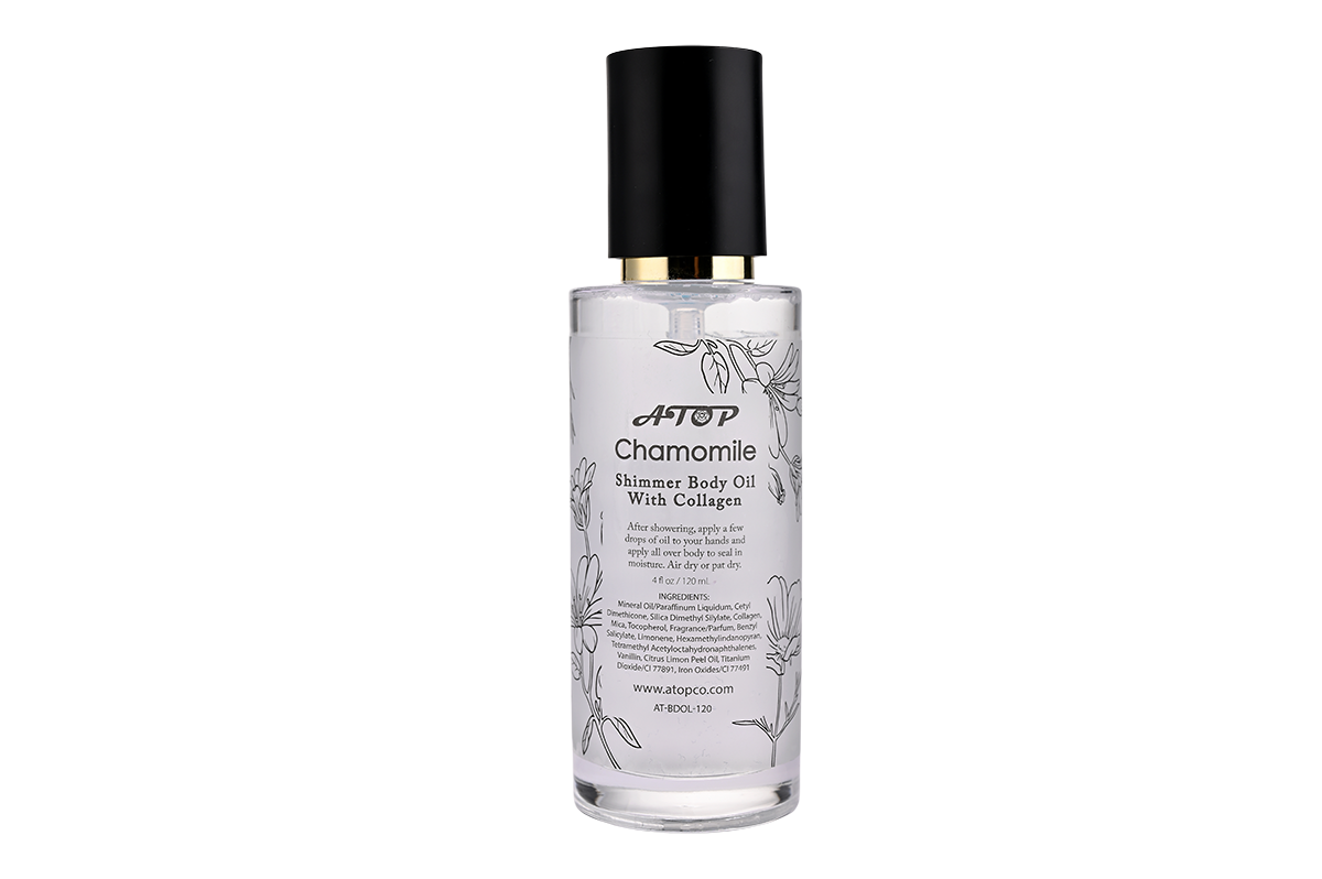 120mL Chamomile Shimmer Body Oil with Collagen - Illuminating Moisturizing Dry Oil for Radiant, Smooth-Looking Skin 4