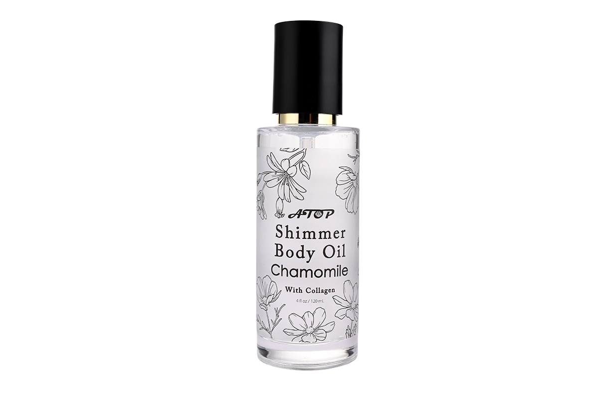 120mL Chamomile Shimmer Body Oil with Collagen - Illuminating Moisturizing Dry Oil for Radiant, Smooth-Looking Skin 1