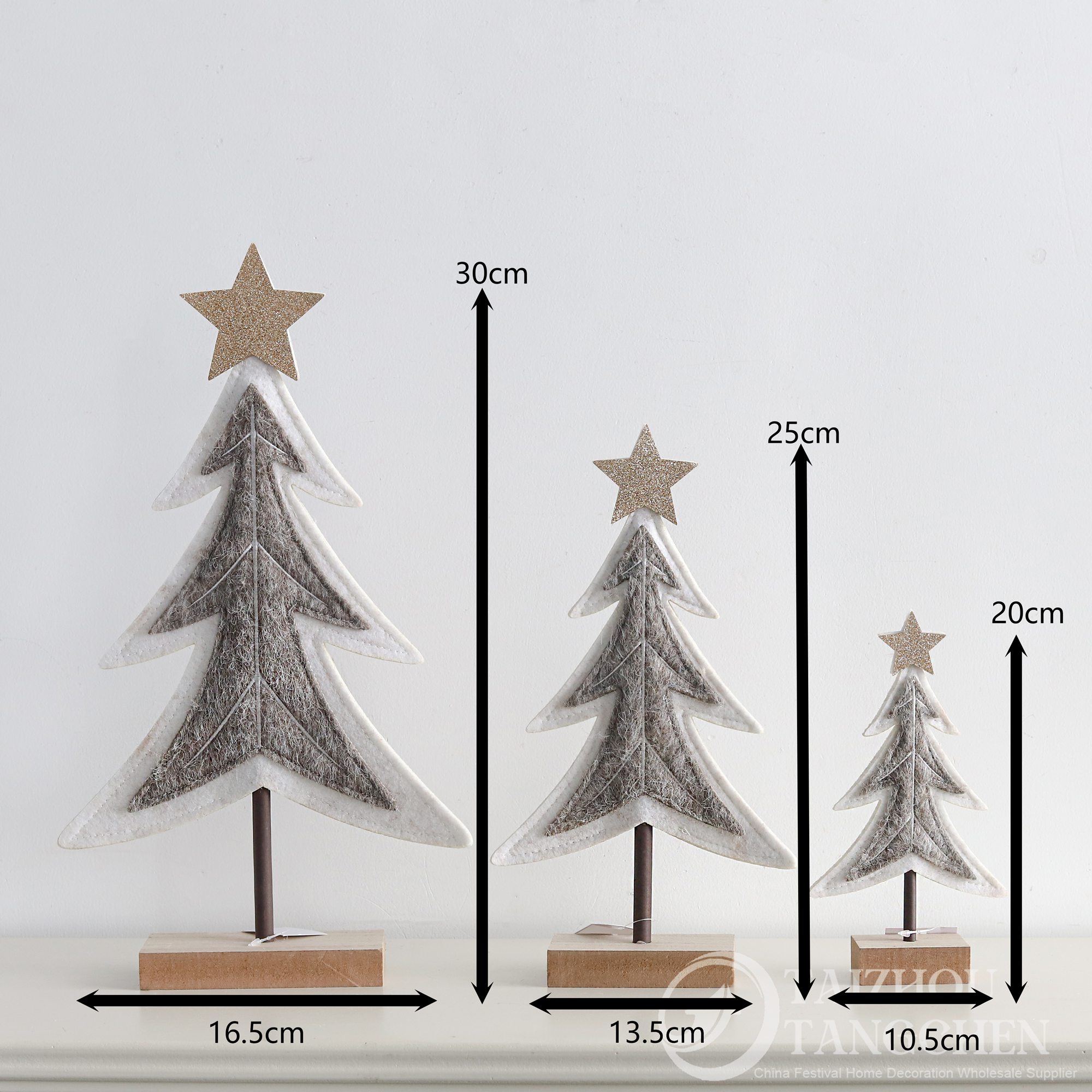 Minimalist Cottagecore Xmas Decor Soft Felt Glowing Winter Cabin Pine Star Tree Cute Sausage Dog Holiday Table Decor 7