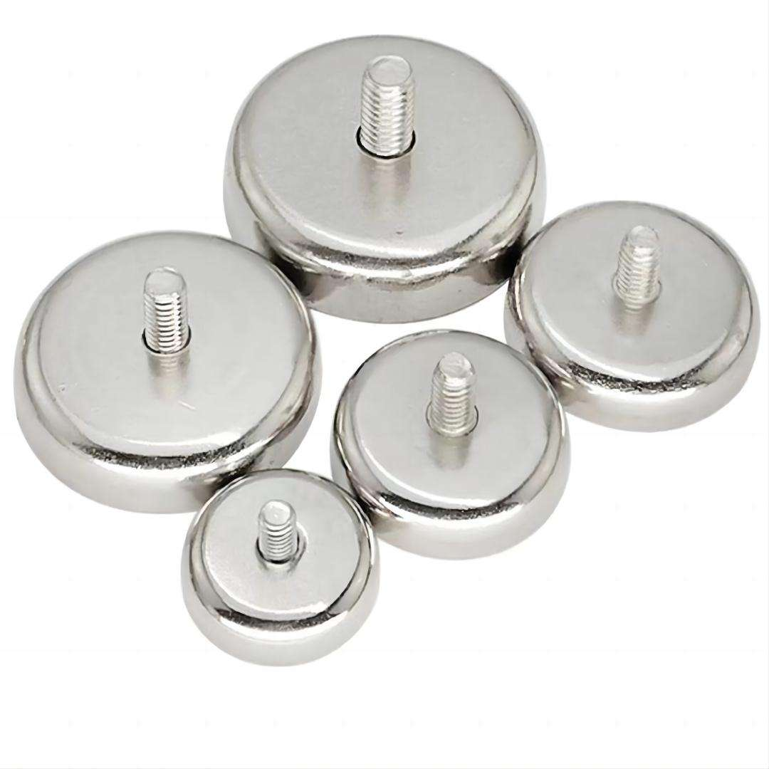 counterbore pot magnets, sink hole pot magnets, screw fix neodymium magnets, industrial cup magnets, nickel plated pot magnets, high temperature pot magnets, custom mountable magnets, automation fixture magnets, workshop holding magnets