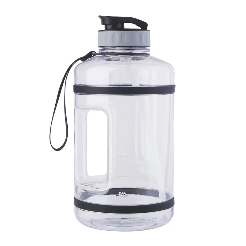 Jarra de água de plástico transparente de grande capacidade (4000 ml) com cordão para canudo e 2 anéis de silicone | Garrafa de água grande para academia e esportes, livre de BPA, em PP, PETG e Tritan, com logotipo personalizado (OEM/ODM). 5