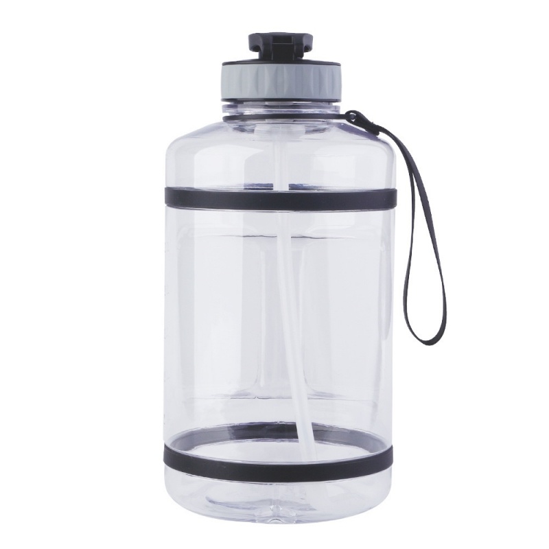 Jarra de água de plástico transparente de grande capacidade (4000 ml) com cordão para canudo e 2 anéis de silicone | Garrafa de água grande para academia e esportes, livre de BPA, em PP, PETG e Tritan, com logotipo personalizado (OEM/ODM). 7