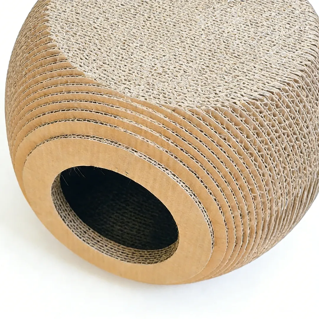 Highly Customizable Spherical Corrugated Cardboard Cat Scratching House WW-0028 3