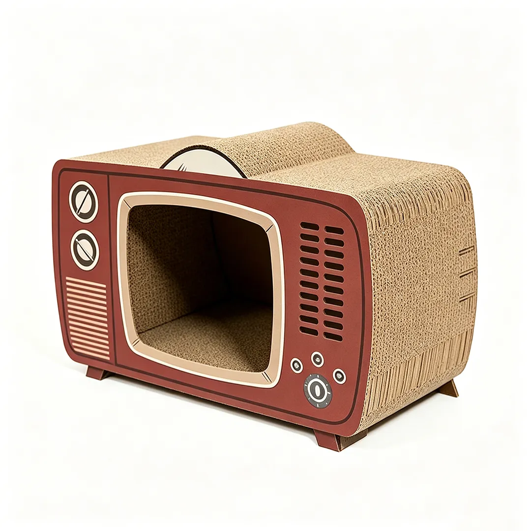 Wholesale Cat Bed And Scratcher Custom American Retro TV Shape WW-0030