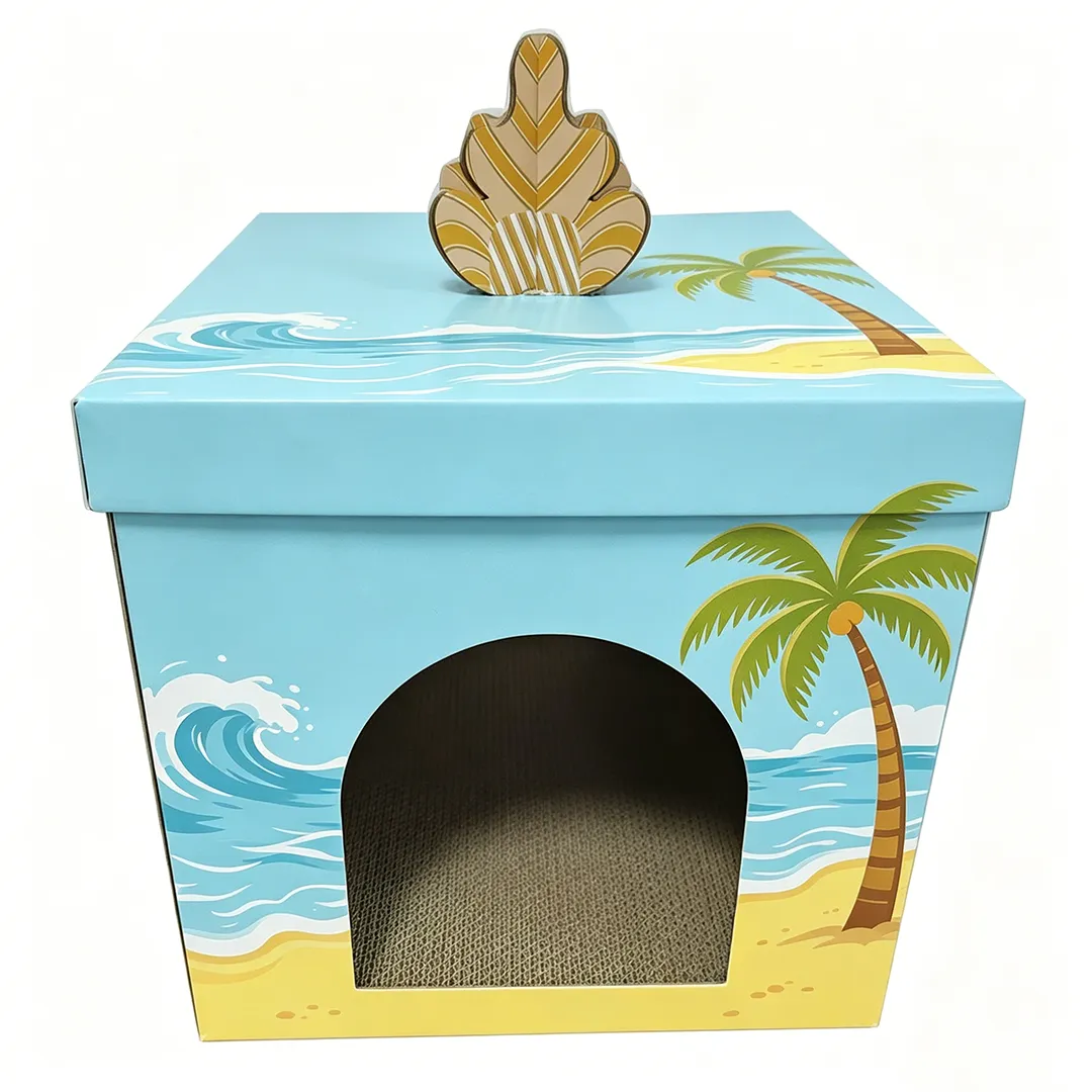 Advanced Square Box Cat Scratch House Custom Island Style WW-0031