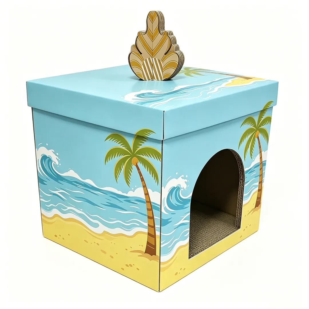 Advanced Square Box Cat Scratch House Custom Island Style  WW-0031 2