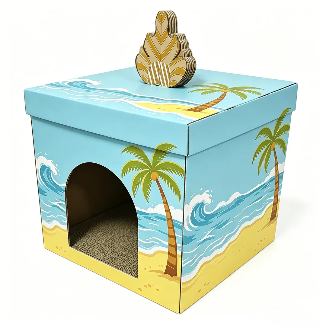 Advanced Square Box Cat Scratch House Custom Island Style  WW-0031 3