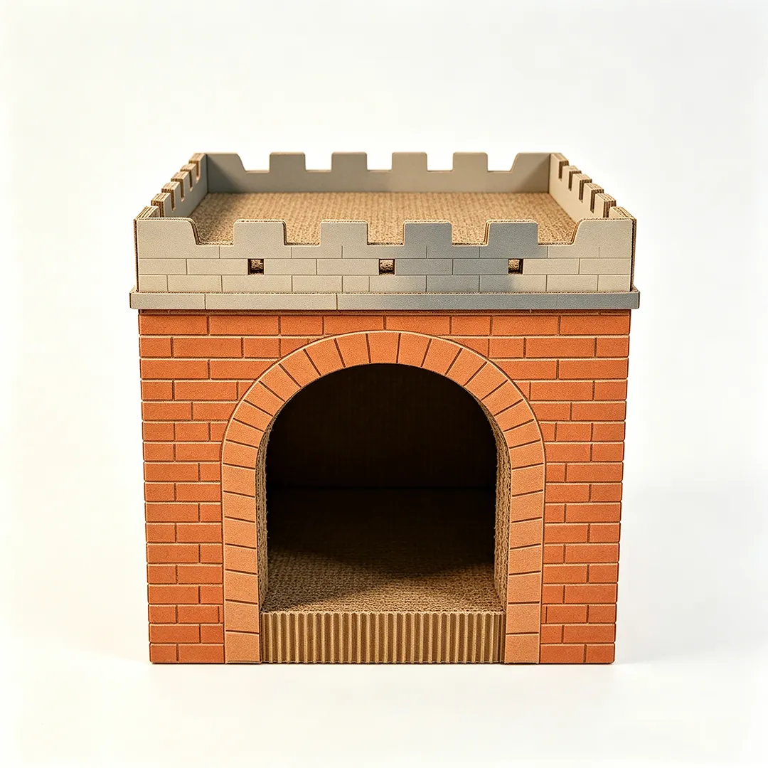 Wholesale Custom Cat Nest Bed Red Brick Castle Cat Scratch WW-0032 2