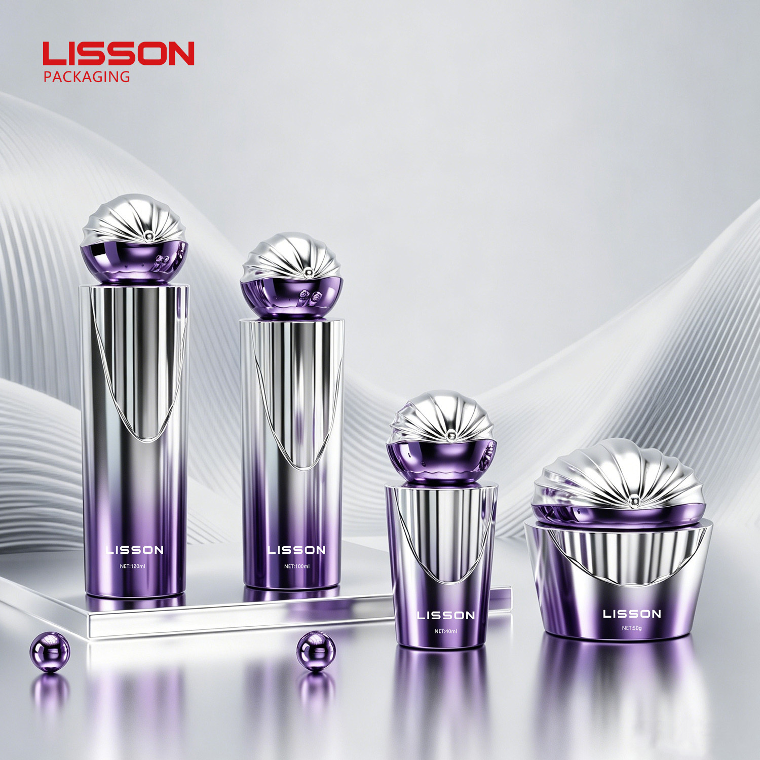 Ocean-Inspired Sculptural Scallop Glass Bottles with ABS Pump and
