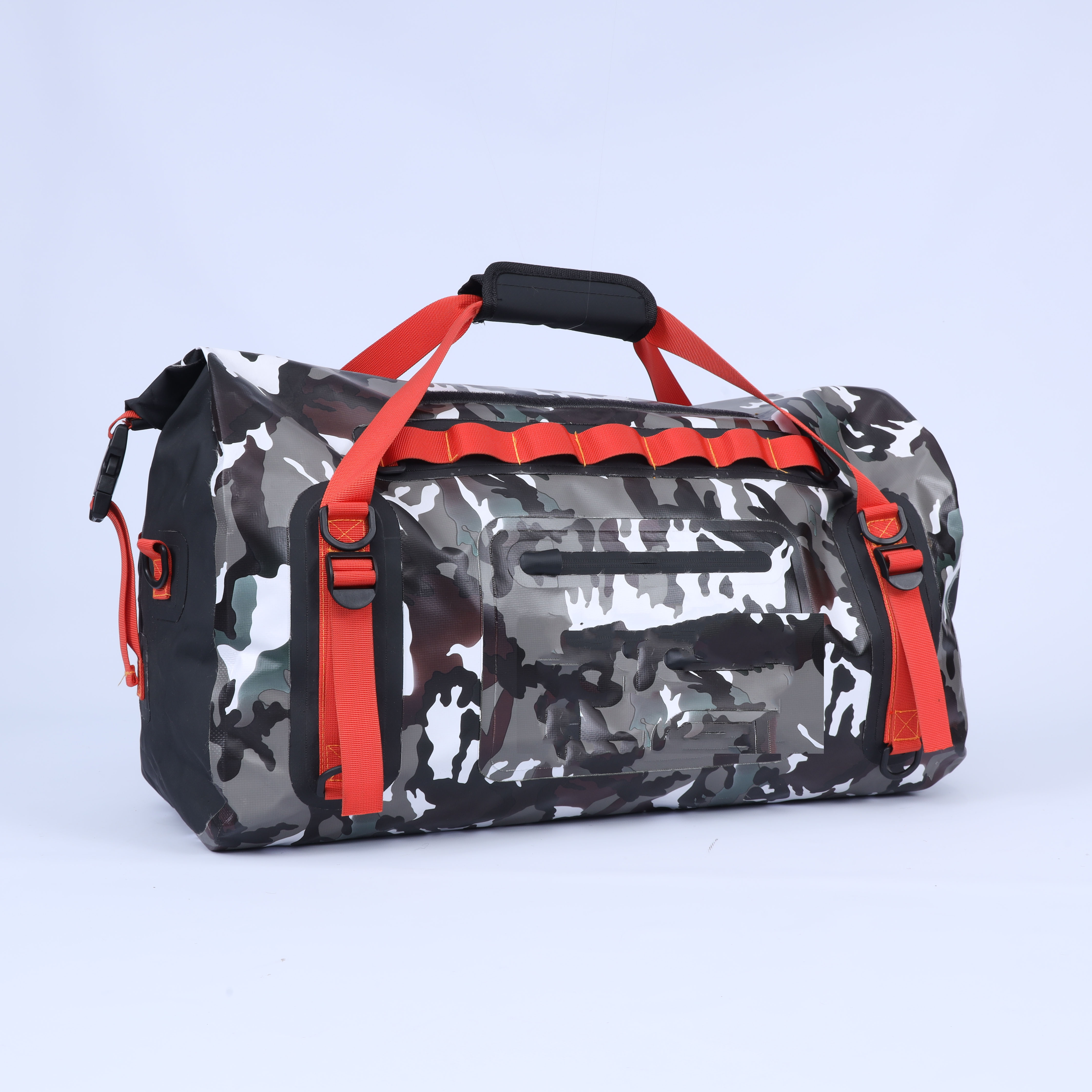 Lightweight Fitness Travel Duffel  Sport Shoe Bag Black Polyester Waterproof Dry Bag With Custom Print 3