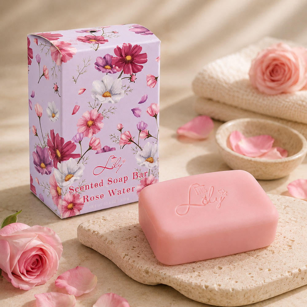 300g Rose Water Scented Soap Bar - Moisturizing Floral Bath Soap for Soft, Smooth & Refreshed Skin 2