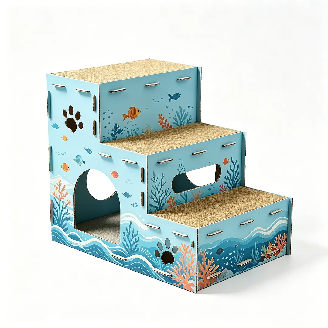 Hot Sale Wholesale Underwater World Three Ladder Cat Climbing Nest PJ-0013