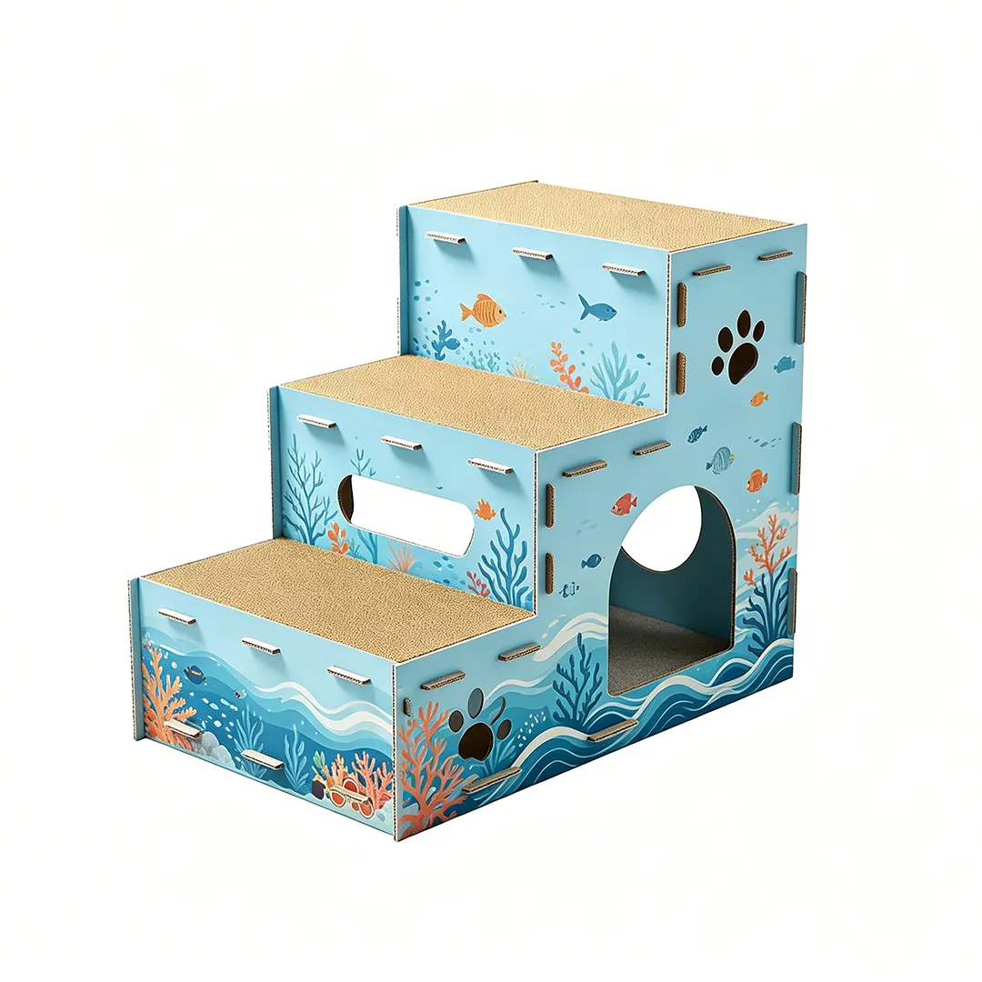 Hot Sale Wholesale Underwater World Three Ladder Cat Climbing Nest PJ-0013 2