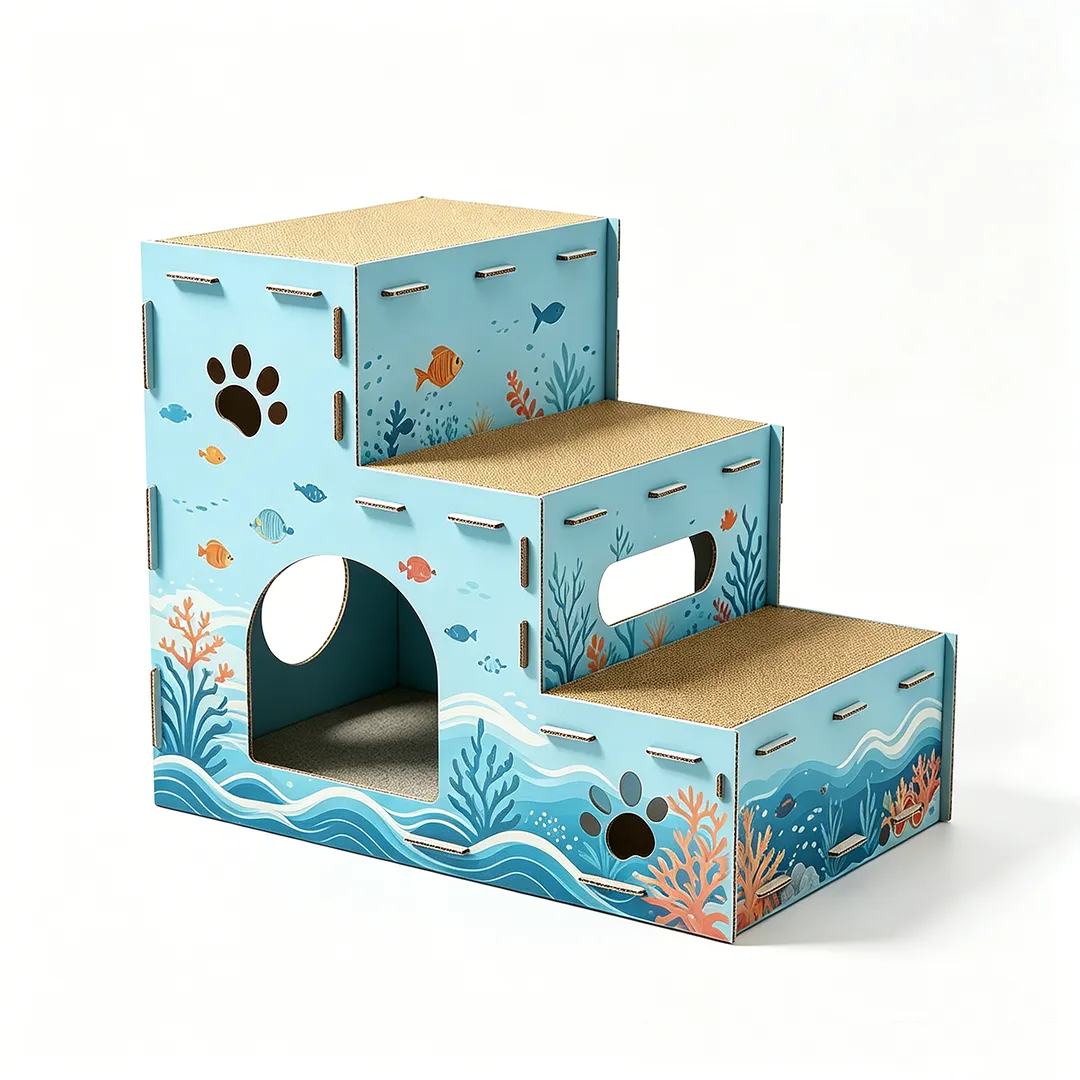 Hot Sale Wholesale Underwater World Three Ladder Cat Climbing Nest PJ-0013 3
