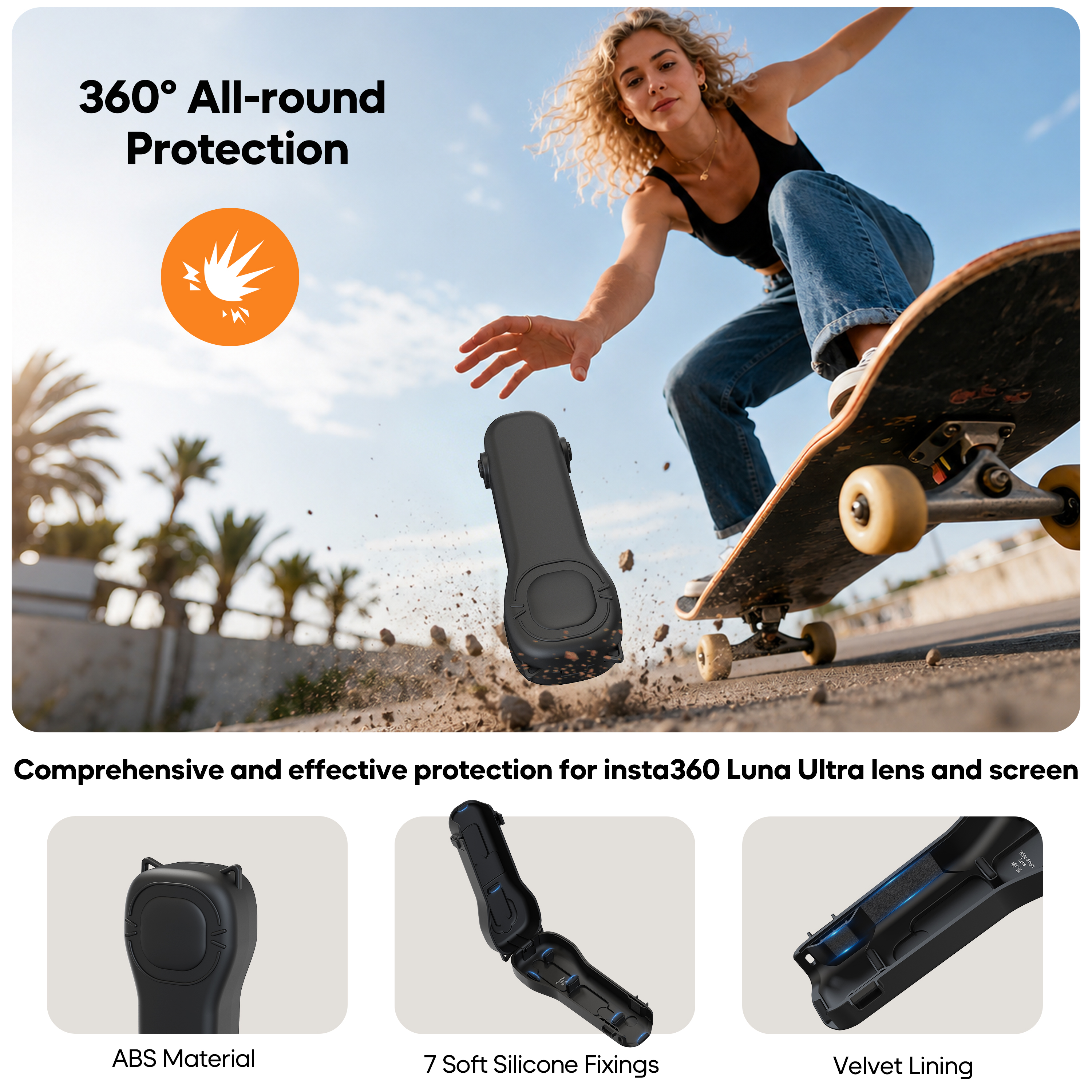 Estuche de almacenamiento de filtro magnético para accesorios Insta360 Luna Ultra