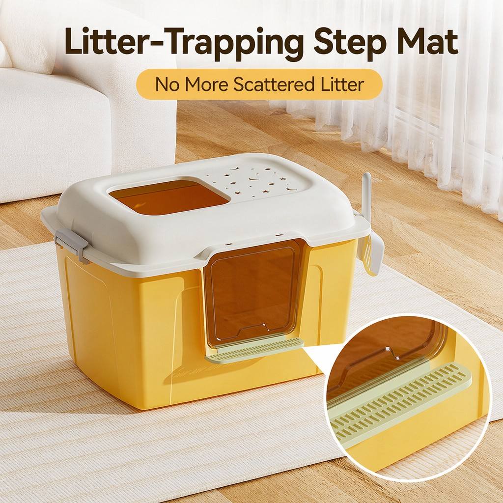 ROADREIGN-The Sanctuary Box — An Extra-Large Semi-Enclosed Litter Tray That Gives Your Cat the Privacy They Crave 3