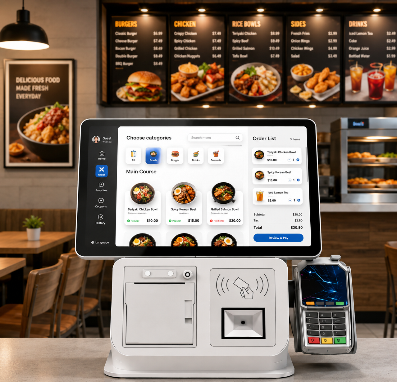 Terminal POS Desktop Layar Sentuh Tahan Lama 15,6 Inci 5