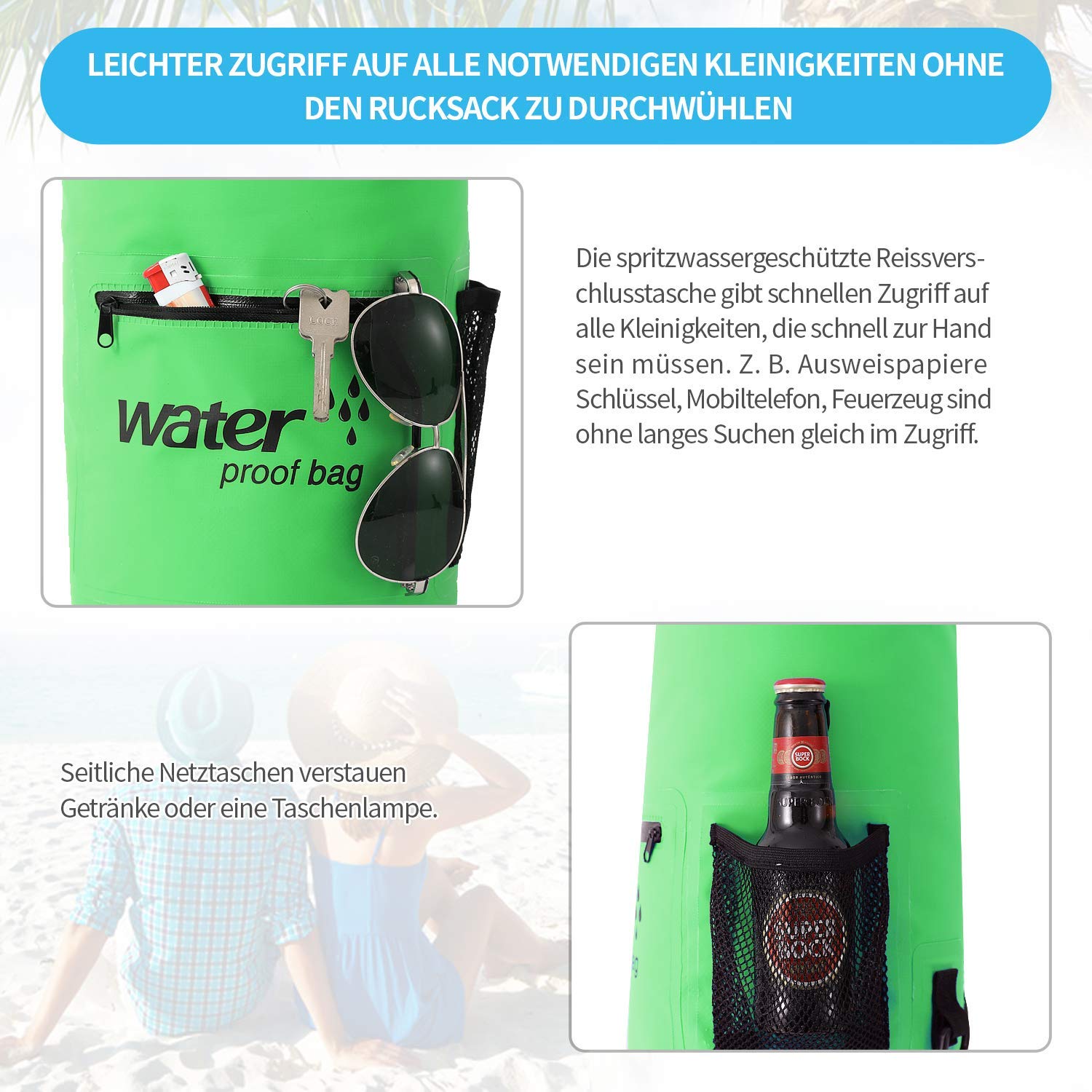 OEM custom print logo 2L 5L 10L 15L 20L hiking swim 500d pvc tarpaulin water proof ocean pack drybag waterproof dry bag 5