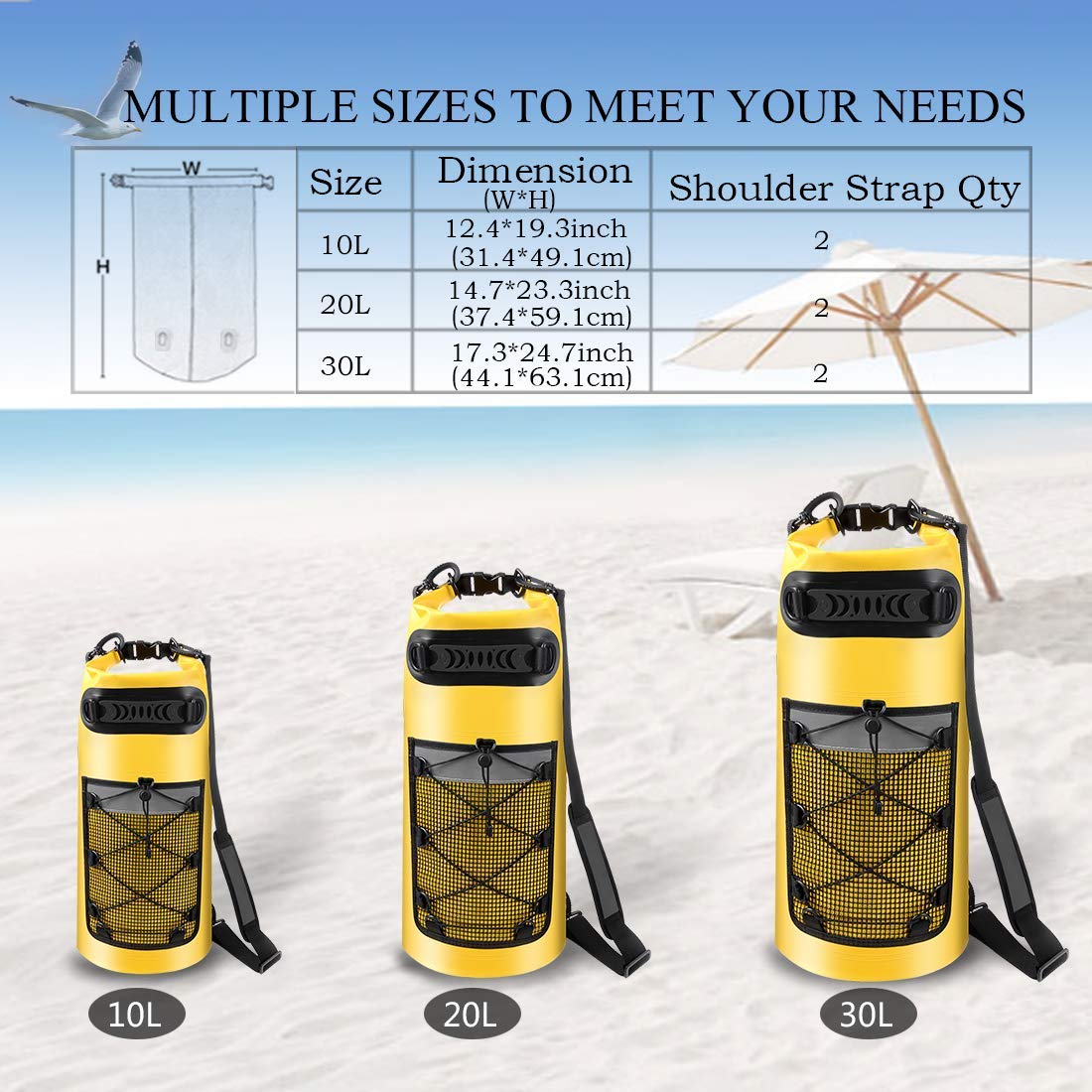 Roll Top  Diving  PVC Rafting Sports Kayaking Travel 10L 20L TO 150L  Dry Bag Waterproof Backpack 4
