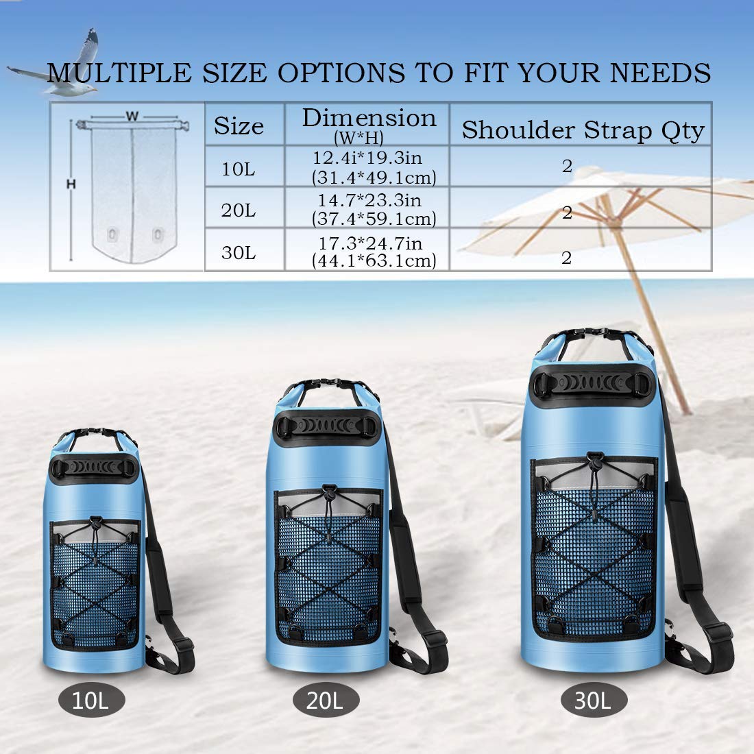 Custom portable outdoor beach swimming pvc water proof waterproof dry bag backpack 4