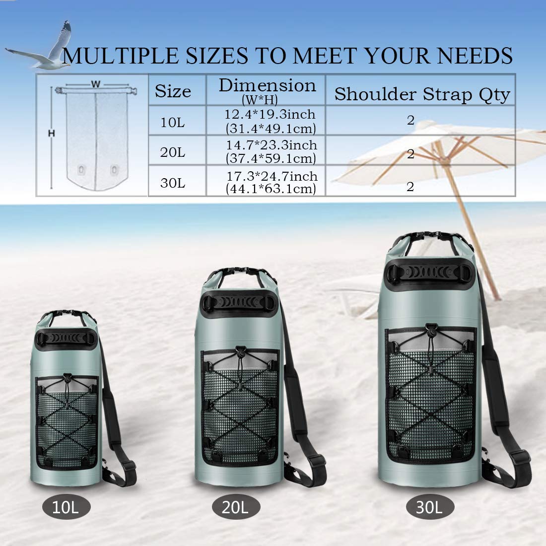 Translucent Waterproof Dry Bag Sack 5l/10l/15l/20l /25l/30l TO 150LFor Fishing Swimming Camping With Waterproof Phone Case 3