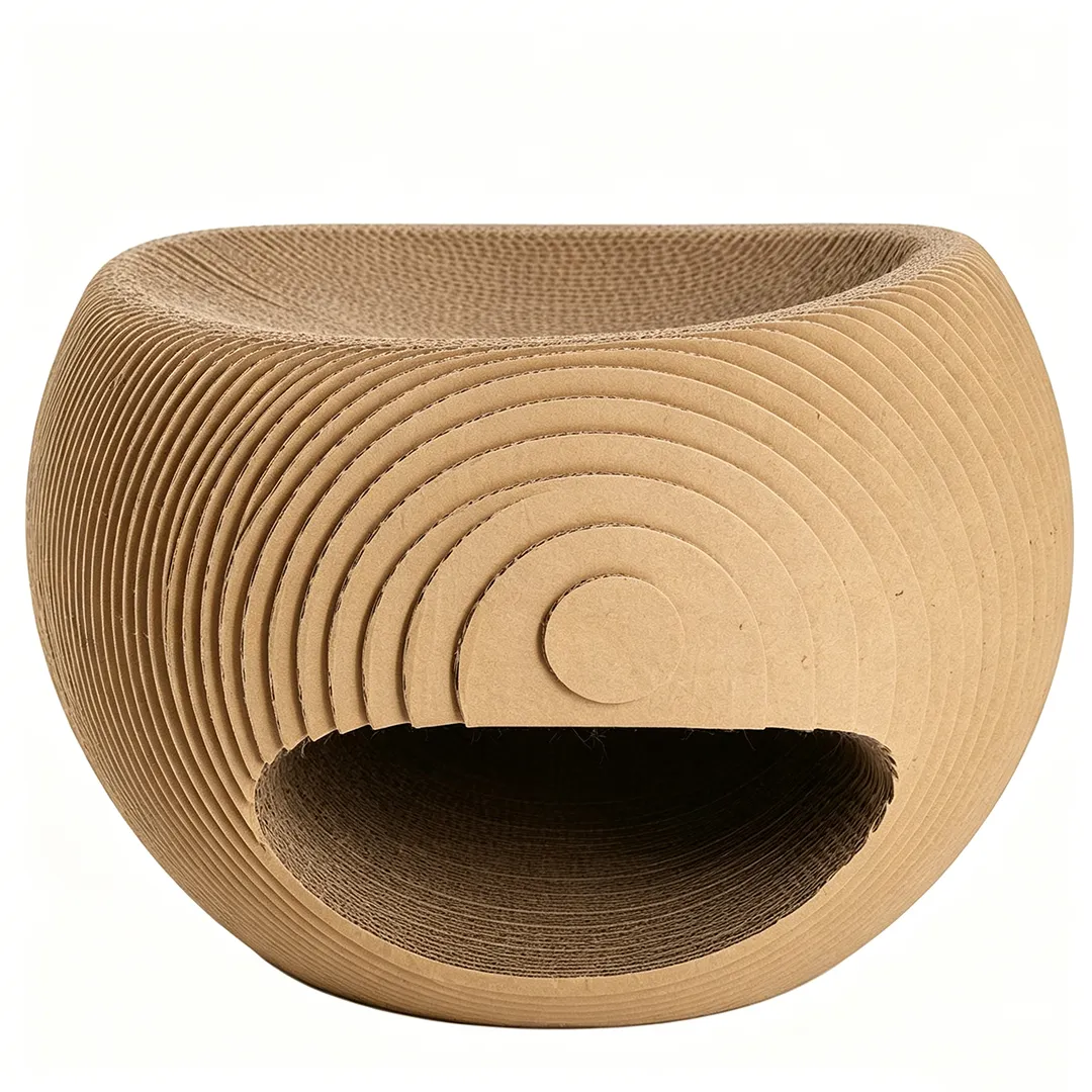 High-Quality Custom Round Wavy Texture Cat Rest House ZB-0155 3