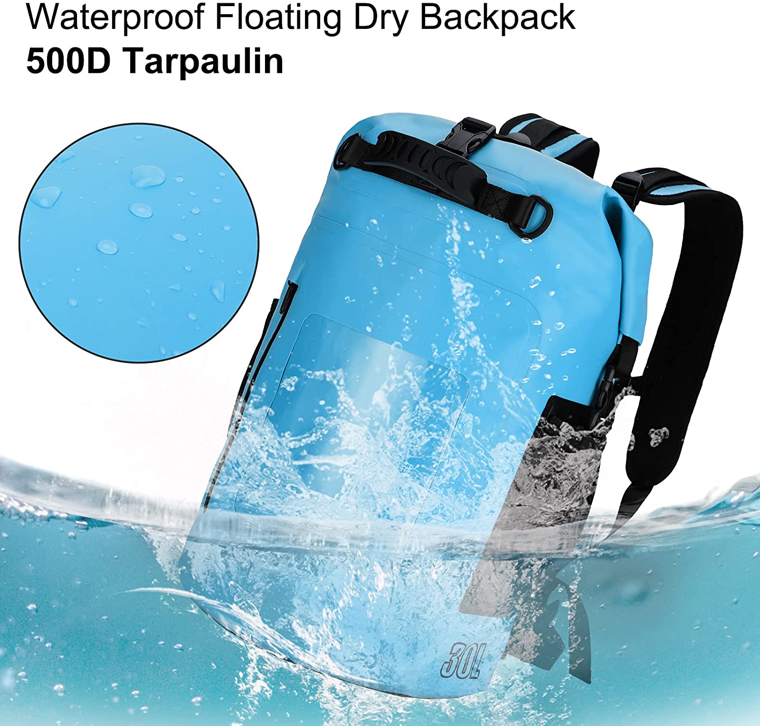Floating Waterproof Dry Bag, Roll Top Sack Keeps Gear Pvc Dry Bag Backpack For Swimming 2