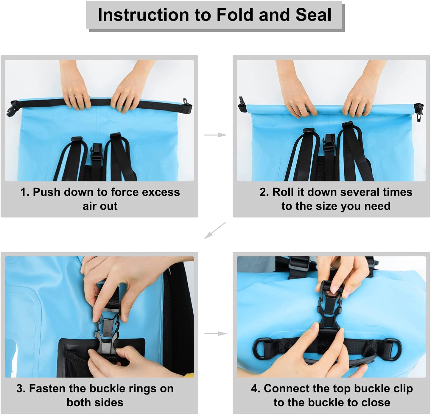 Floating Waterproof Dry Bag, Roll Top Sack Keeps Gear Pvc Dry Bag Backpack For Swimming 5