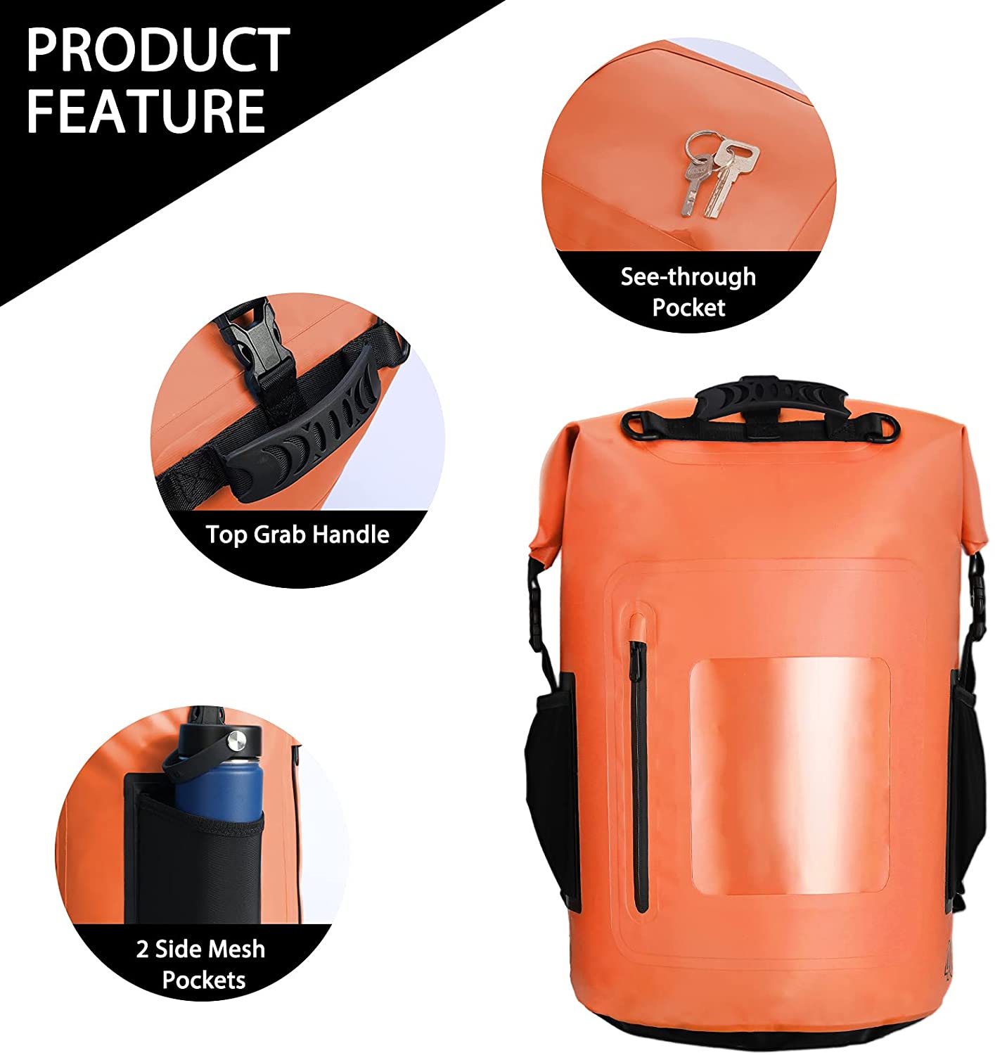 Waterproof Phone Tote Outdoor Beach Backpack Waterproof Pvc Dry Backpack 3