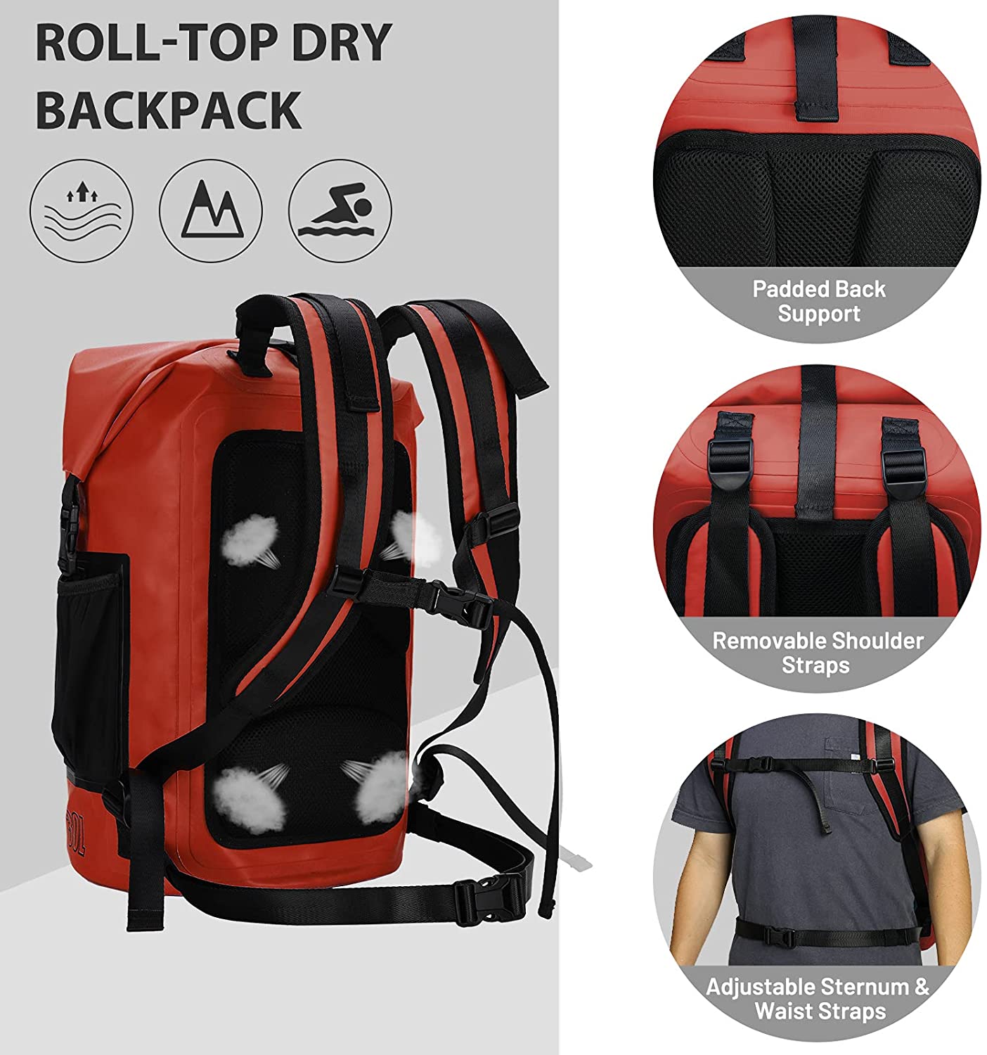 Dropshipping OEM Custom Scuba Diving Beach Dry Bag Backpack 5L TO 150LFloating PVC Waterproof Dry Bag for Outdoor Boating Hiking 8