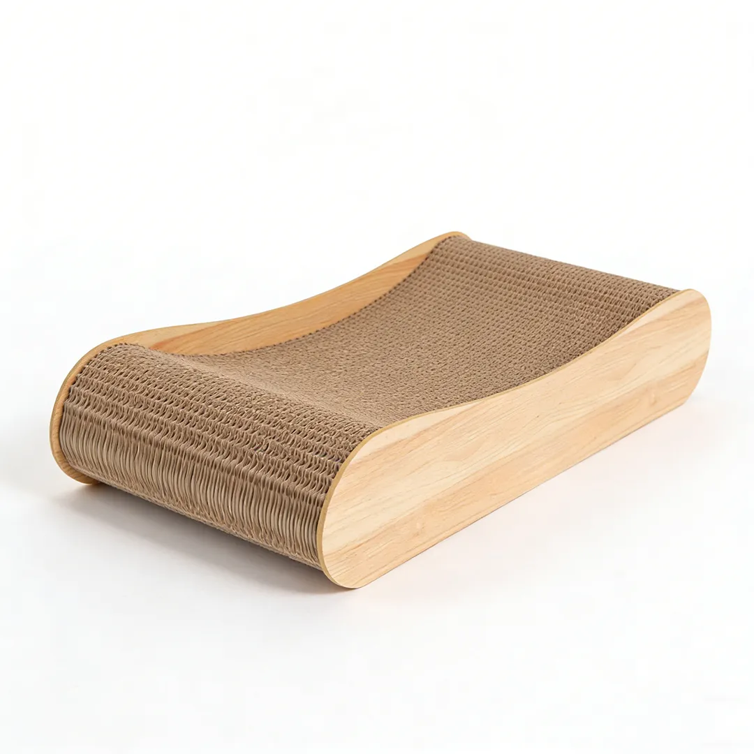 Wholesale Custom Wood Grain Spine-support Cat Scratcher Sofa ZB-0088 1