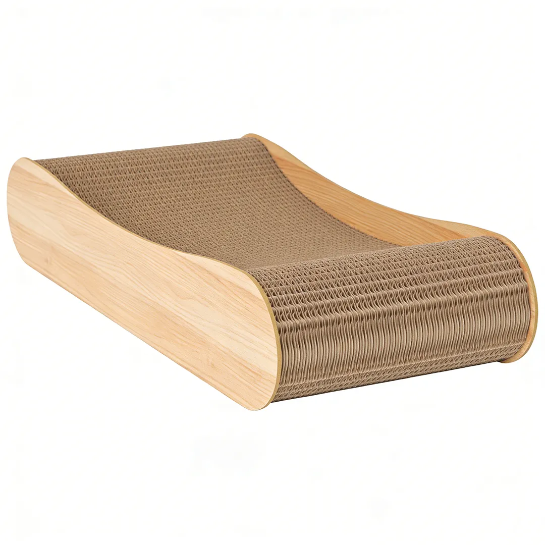 Wholesale Custom Wood Grain Spine-support Cat Scratcher Sofa ZB-0088 2