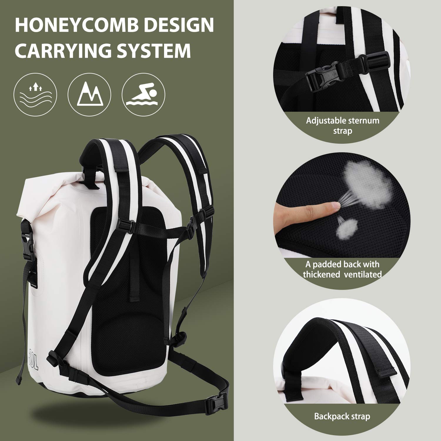 Top Quality PVC Custom Logo Waterproof Camping Dry Bag Backpack10L 20L  30L TO 200L for Outdoor Hiking 4