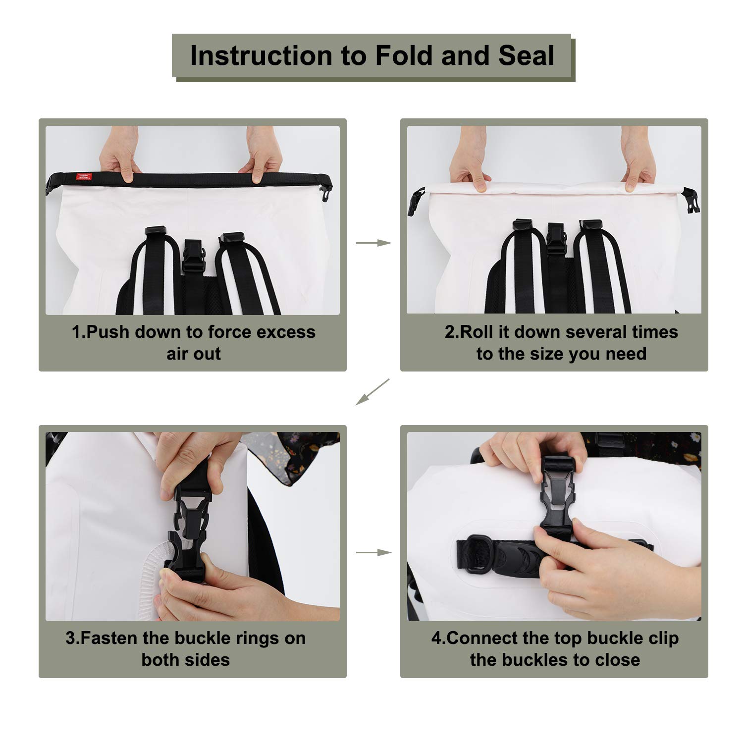 Top Quality PVC Custom Logo Waterproof Camping Dry Bag Backpack10L 20L  30L TO 200L for Outdoor Hiking 6