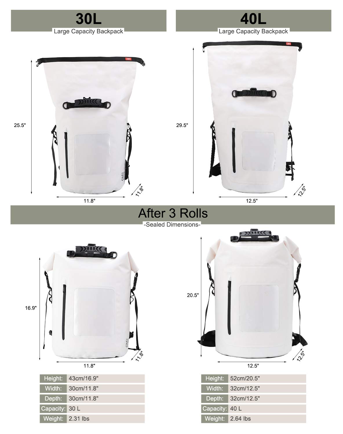 Top Quality PVC Custom Logo Waterproof Camping Dry Bag Backpack10L 20L  30L TO 200L for Outdoor Hiking 7