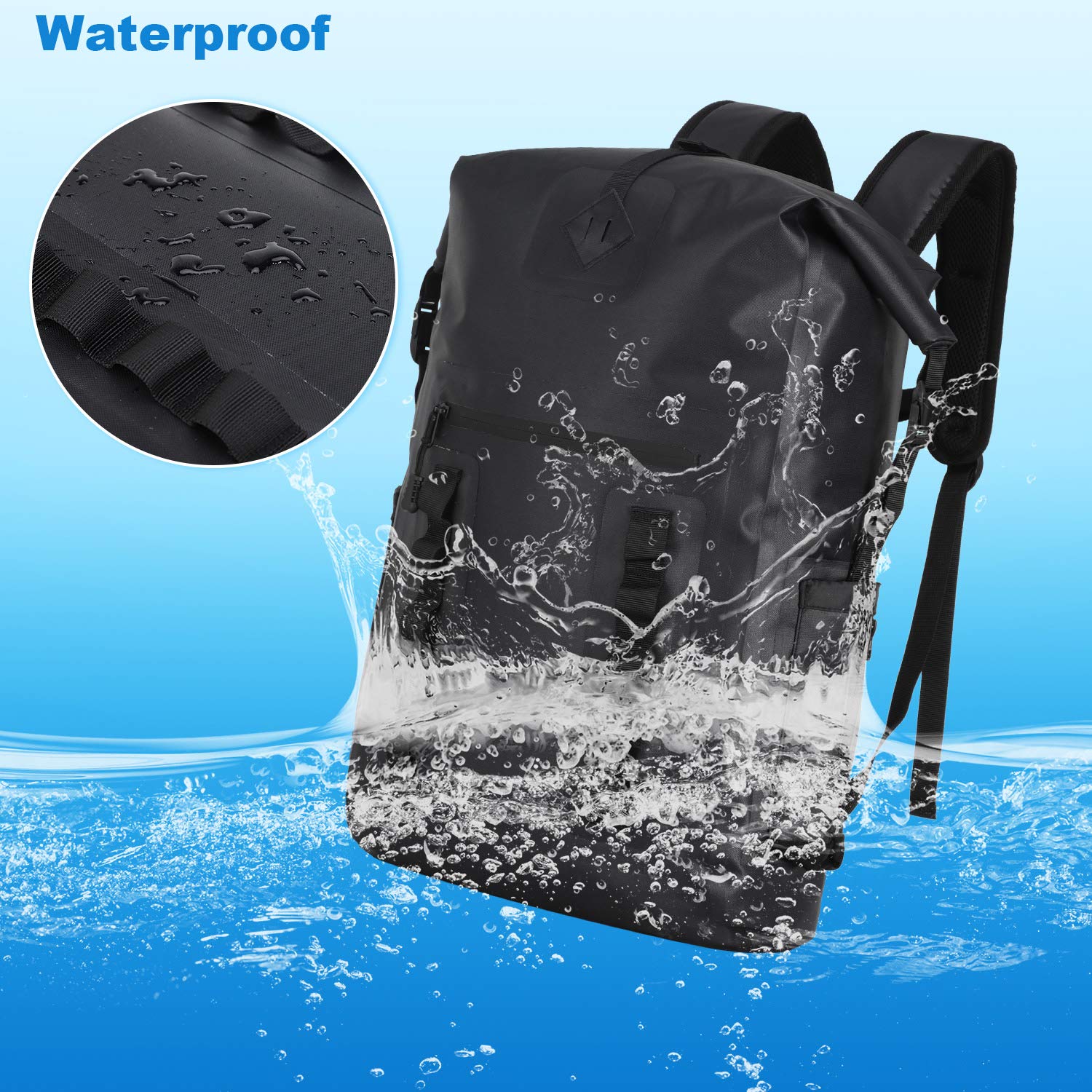 Outdoor & swimming Rafting waterproof dry bag backpack waterproof dry backpack with two straps 2