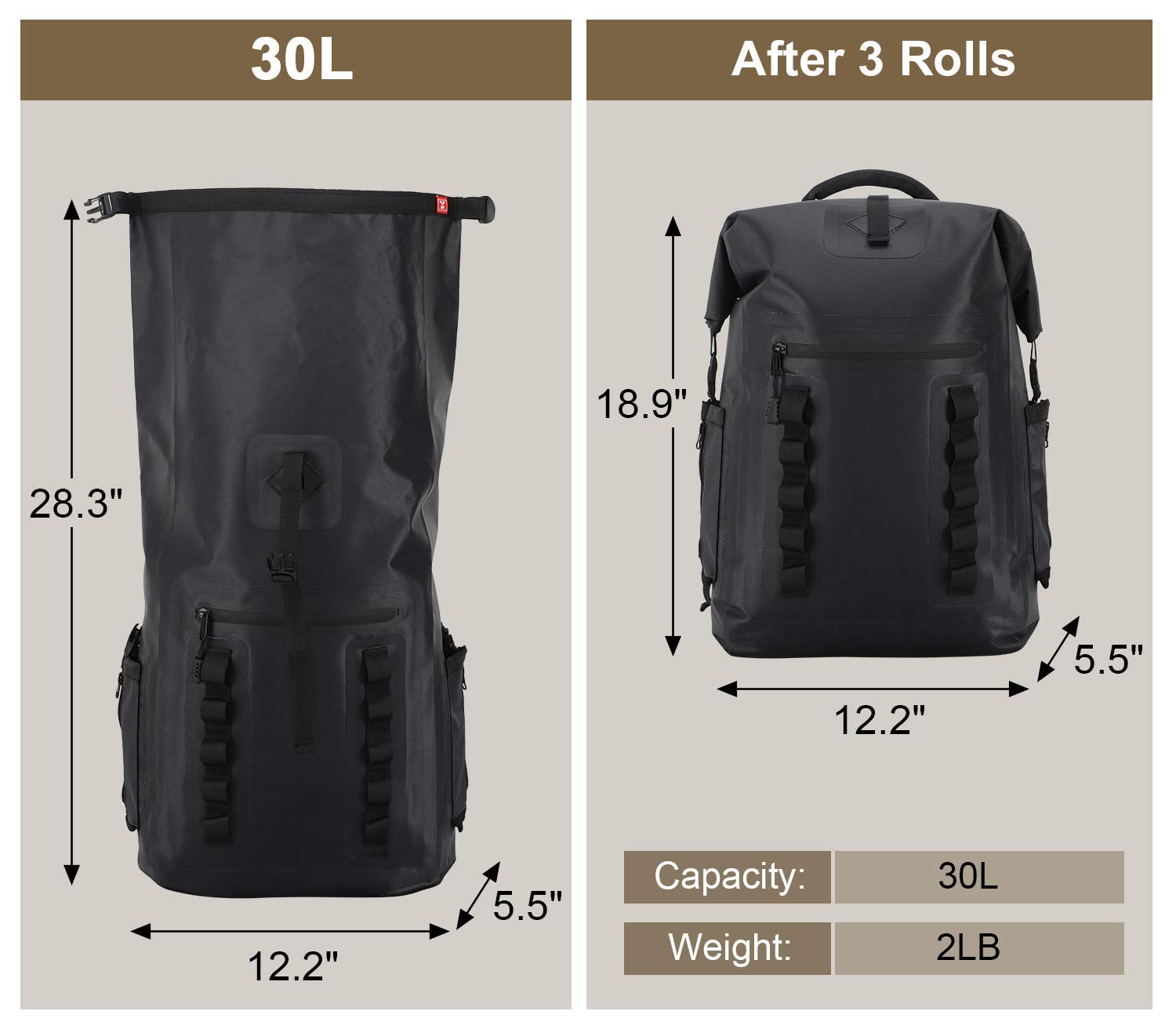 Outdoor & swimming Rafting waterproof dry bag backpack waterproof dry backpack with two straps 7