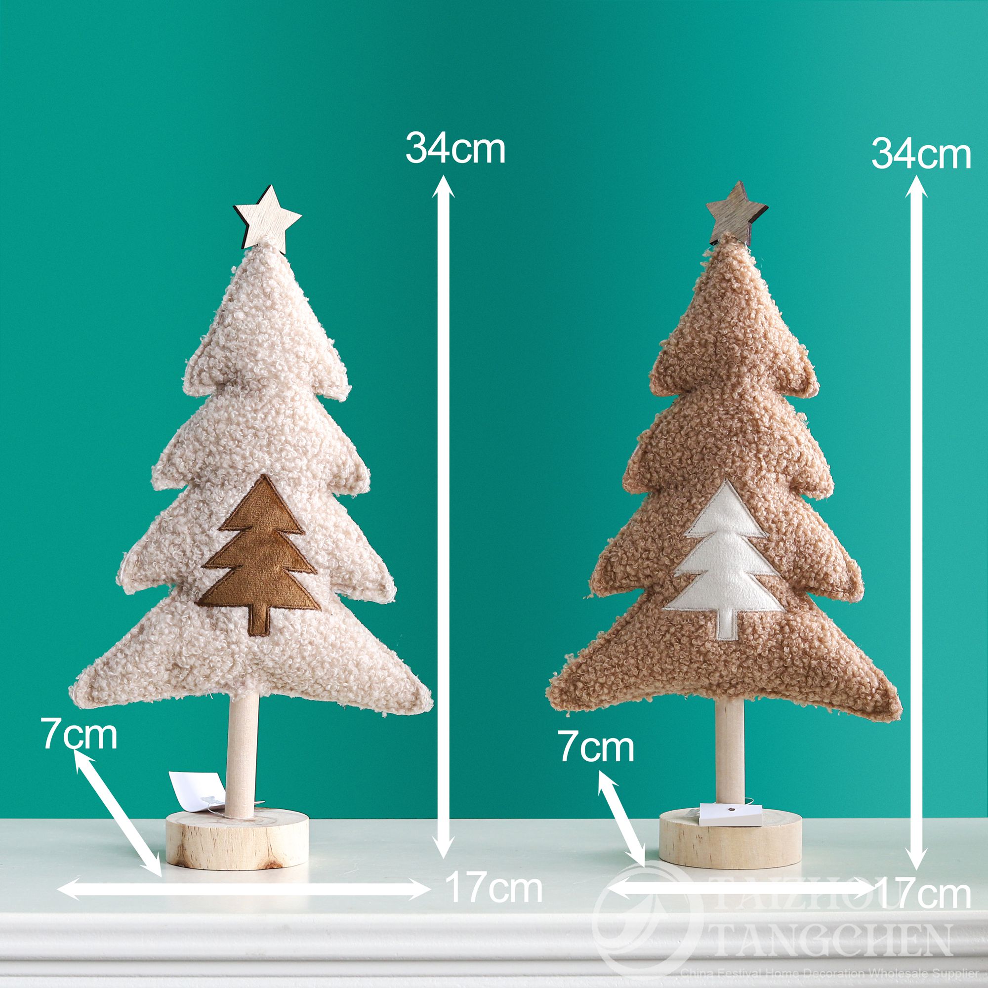 Nordisches Winterweihnachtsdorf-Dekor, Mini-Keramikhaus, flauschiger Weihnachtsbaum, Heim-, Regal-, Tisch- und Weihnachtsdekoration für den Schreibtisch 7