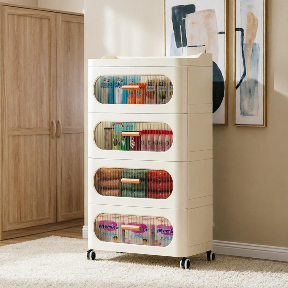 HongXing Wide Clear Storage Tower 3–7 Tiers Beige PP | Factory Direct 4