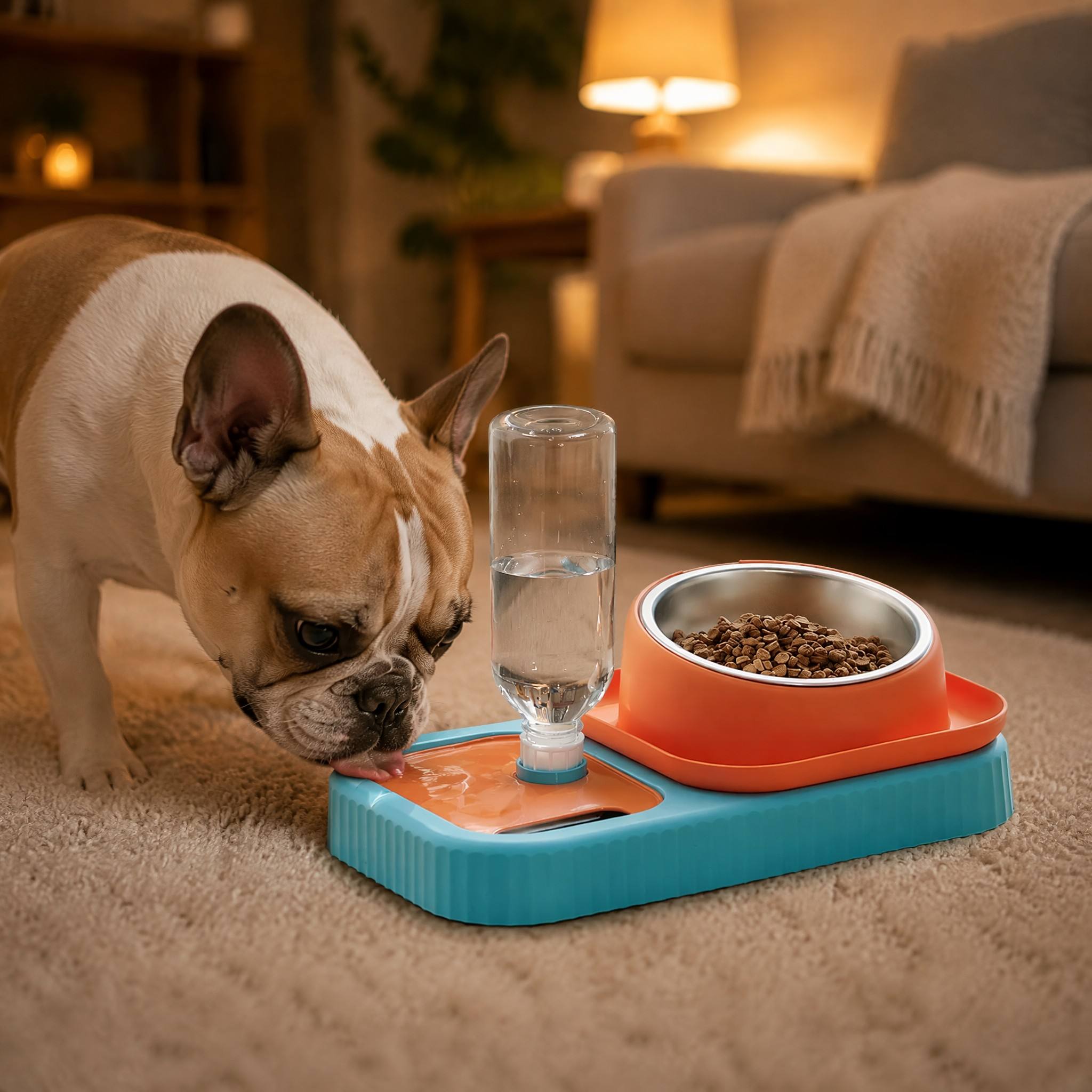 ROADREIGN-Removable PP Material Pet Feeding Food Water Bowl Slow Feeder Dog Bowls 5