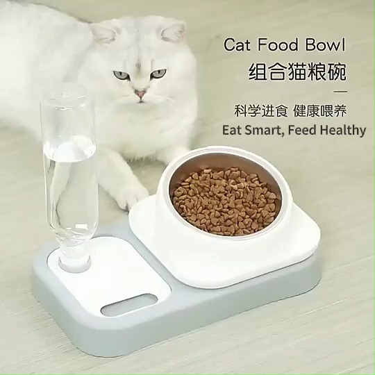 ROADREIGN-Removable PP Material Pet Feeding Food Water Bowl Slow Feeder Dog Bowls 1