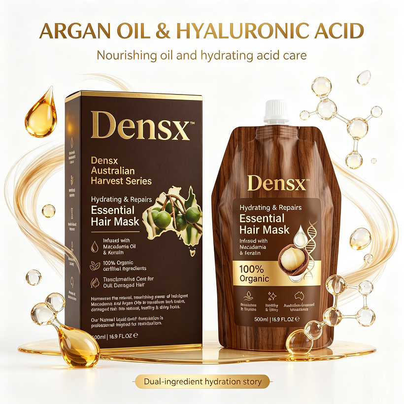 Mascarilla capilar de marca propia con aceite de argán y ácido hialurónico 1