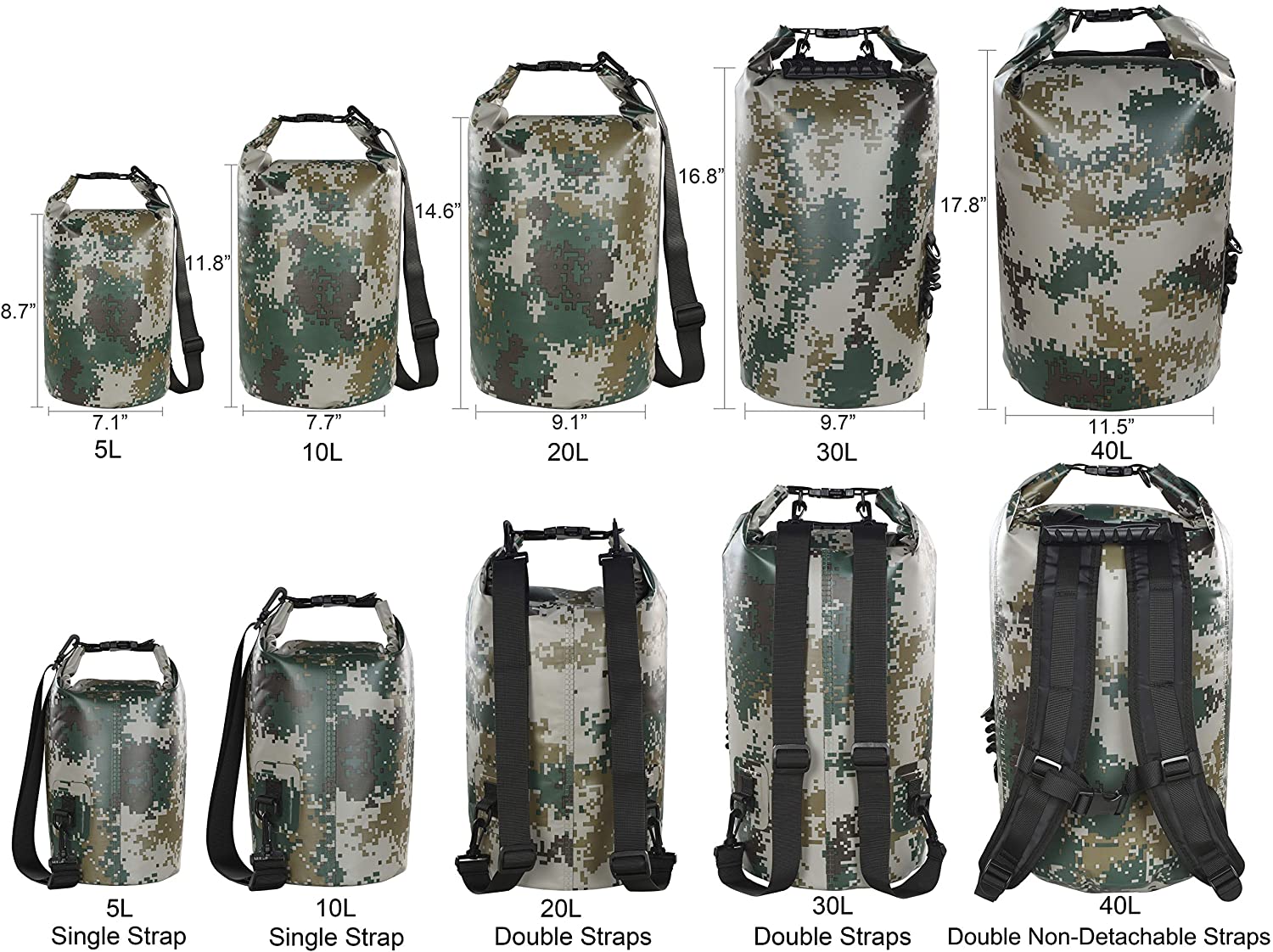 Customized logo 2026 New 5L - 30L 500D PVC water proof container ocean pack waterproof dry bag 4